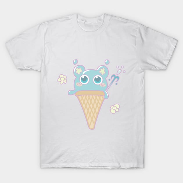 Ice Cream Drippy FFXIV T-Shirt by AshnoAlice